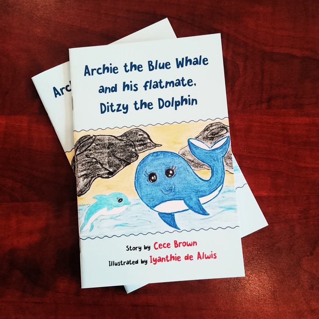 Oceanic fun – Archie the Blue Whale and his Flatmate, Ditzy the Dolphin